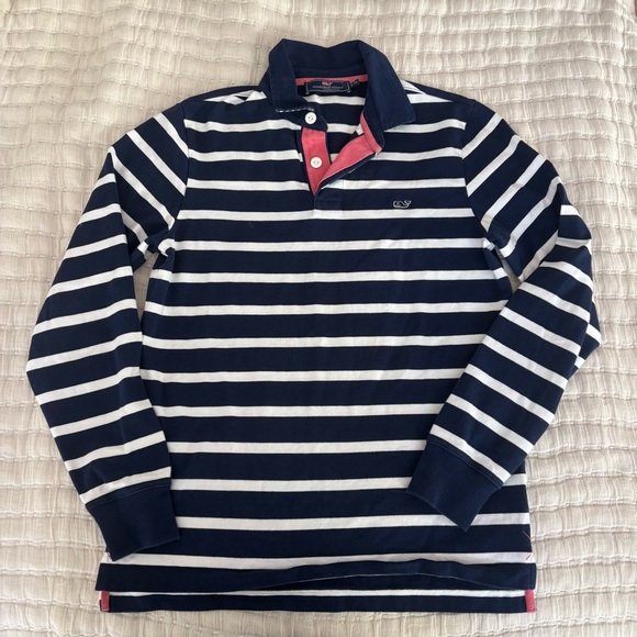 Vineyard Vines Tops - Vineyard Vines Rugby Polo Shirt Navy White Long Sleeve Preppy Women’s XS‎